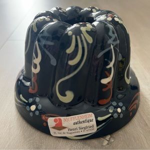 Kugelhopf, French pottery from Alsace Soufflenheim, mini Bundt cake mould.